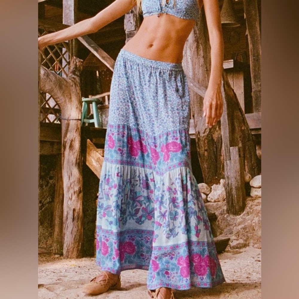 Spell Love Jetty Floral Pastel Maxi Skirt
